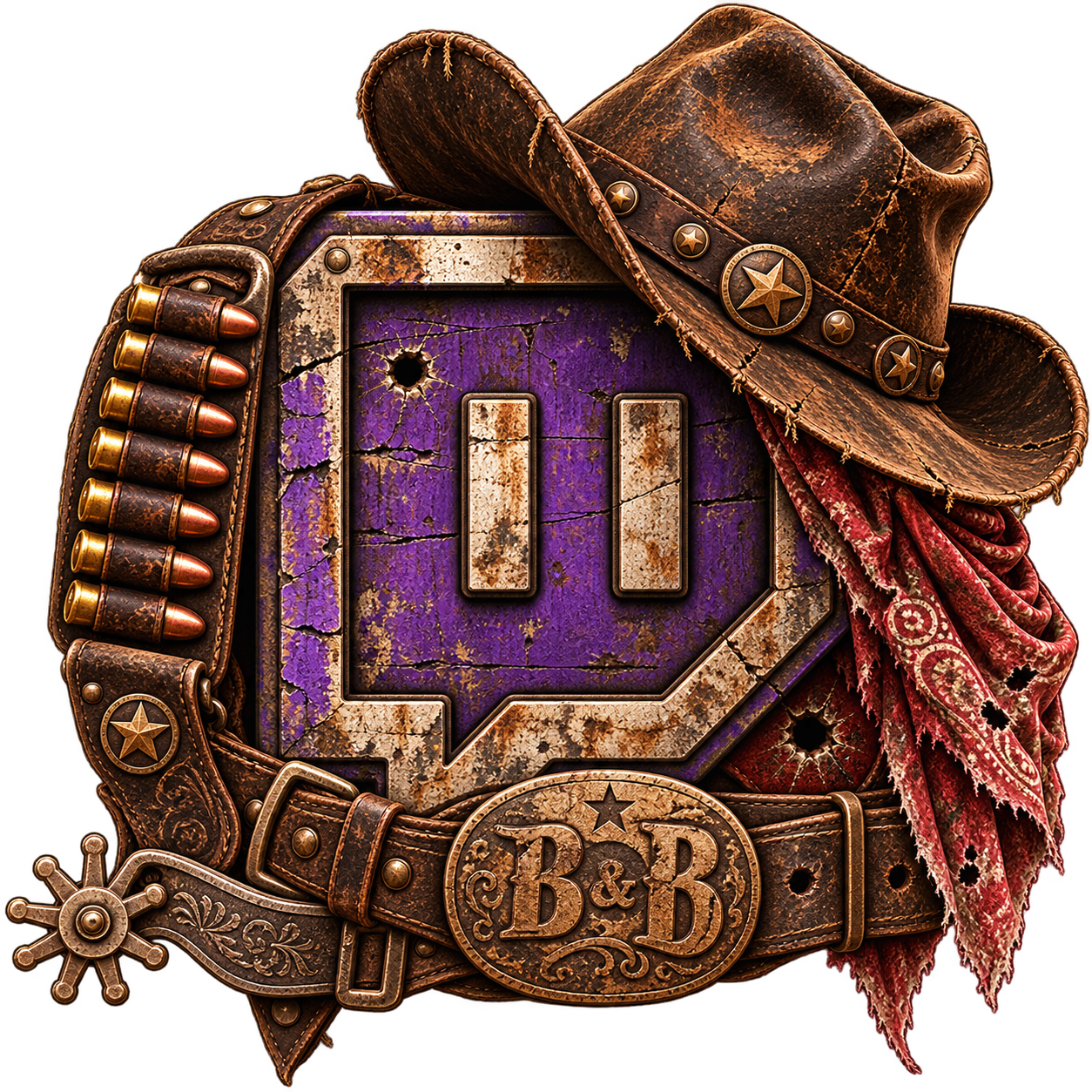Western cowboy-style Twitch emblem